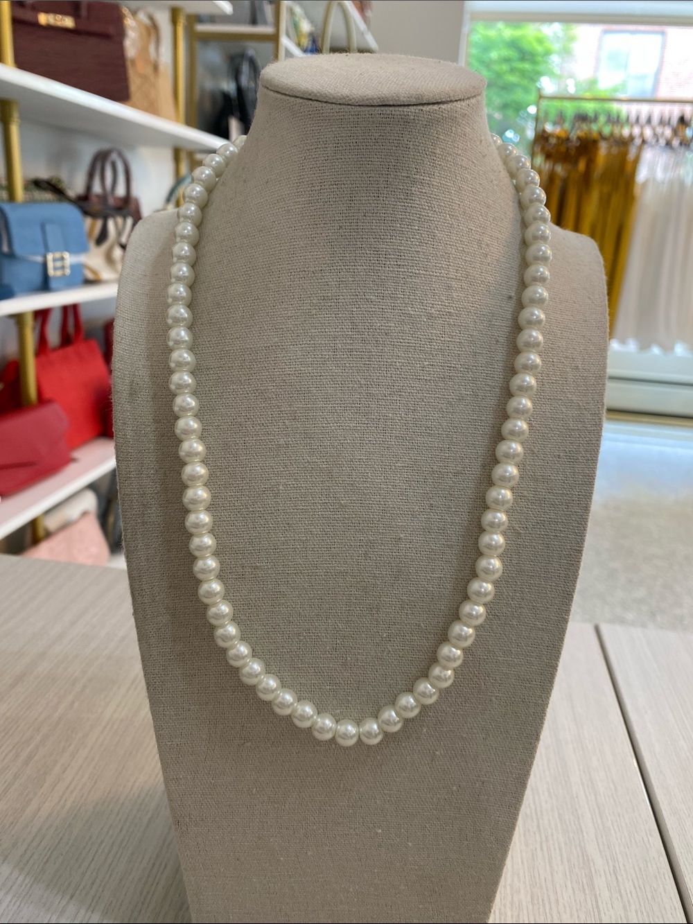 Classic White Faux Pearl Necklace — Elegant Women's Jewelry